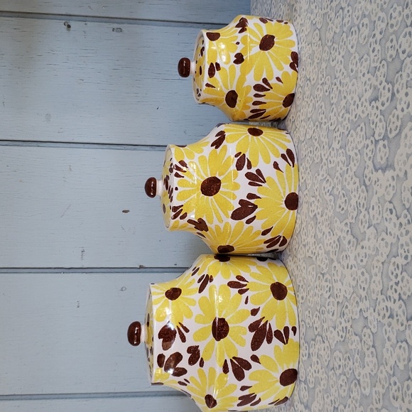 Vintage Sunflower Jars 3 pc Canister Set (Part 1) - Picture 17 of 17